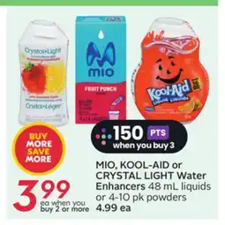 Sobeys MIO, KOOL-AID or CRYSTAL LIGHT Water Enhancers - Big Earn offer