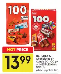 Sobeys Chocolates or Candy 90-100 pk or Minis 100 pk offer