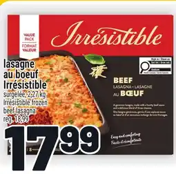 Metro IRRESISTIBLE FROZEN BEEF LASAGNA | BEEF LASAGNA offer