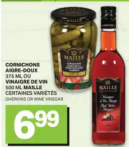 L'Intermarché CORNICHONS AIGRE-DOUX 375 ML OU VINAIGRE DE VIN 500 ML | GHERKINS OR WINE VINEGAR offer