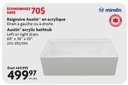Home Hardware Austin acrylic bathtub offer