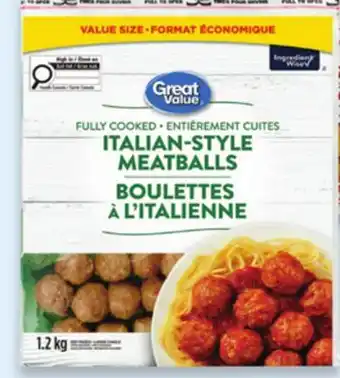 Walmart Great Value frozen Italian-style chicken and beef meatballs offer