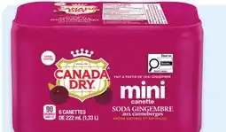 Walmart Canada Dry Ginger Ale mini cans Pack. Selected varieties. NO 30813915 offer