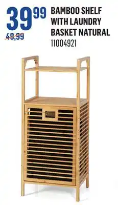 Canac Bamboo Shelf with Laundry Basket Natural offer