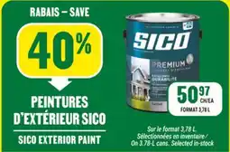 BMR 40% de rabais sur les peintures d'extérieur Sico offer