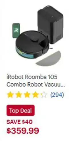 Best Buy iRobot Roomba 105 Combo Robot Vacuum offer
