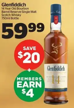 Calgary Co-op Glenfiddich 14 Year Old Bourbon Barrel Reserve Single Malt Scotch Whisky offer