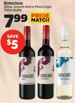 Calgary Co-op Bodacious Shiraz, Smooth Red or Pinot Grigio offer