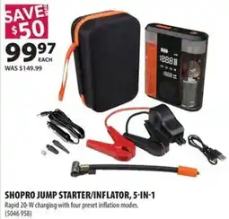 Co-op Shopro jump starter/inflator, 5-in-1 offer