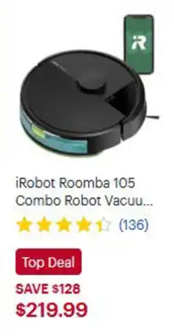 Best Buy iRobot Roomba 105 Combo Robot Vacuum offer