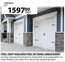 Co-op Steel-Craft insulated steel sectional garage doors offer