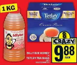 Food Basics Billy Bee Honey 1kg Tetley Tea Bags offer