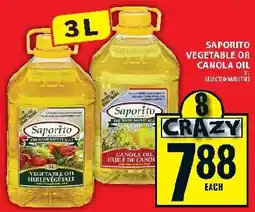 Food Basics Saportito vegetable or canola oil offer