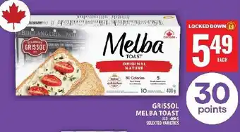 Food Basics Grissol melba toast offer