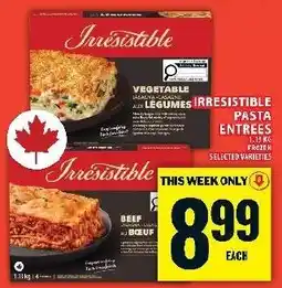 Food Basics Irresistable pasta entrees offer