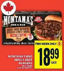 Food Basics Montana's BBQ Angus Beef Burgers offer