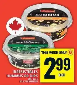 Food Basics Irresistibles hummus or dips offer