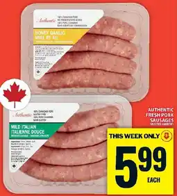 Food Basics Authentic fresh pork sausages offer