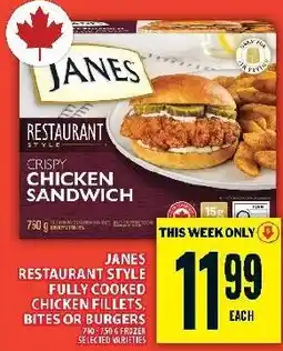 Food Basics Janes restaurant style crispy chicken sandwich offer