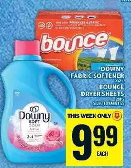 Food Basics Downy fabric softener and bounce dryer sheets offer