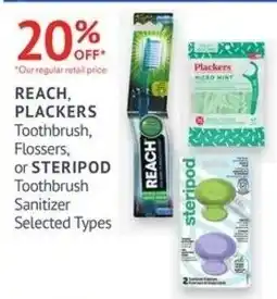 Guardian Pharmacy Reach Plackers Toothbrush Flossers or Steripod Toothbrush Sanitizer offer