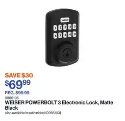 Patrick Morin POWERBOLT 3 Electronic Lock, Matte Black offer