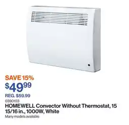 Patrick Morin Convector Without Thermostat, 15 15/16 in., 1000W, White offer