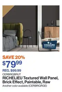 Patrick Morin Textured Wall Panel, Brick Effect, Paintable, Raw offer