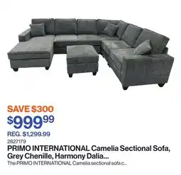Patrick Morin INTERNATIONAL Camelia Sectional Sofa, Grey Chenille, Harmony Dalia Collection offer