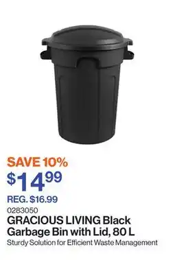 Patrick Morin Black Garbage Bin with Lid offer
