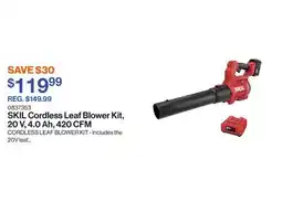 Patrick Morin Cordless Leaf Blower Kit, 20 V, 4.0 Ah, 420 CFM offer
