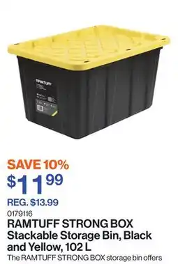 Patrick Morin STRONG BOX Stackable Storage Bin, Black and Yellow offer