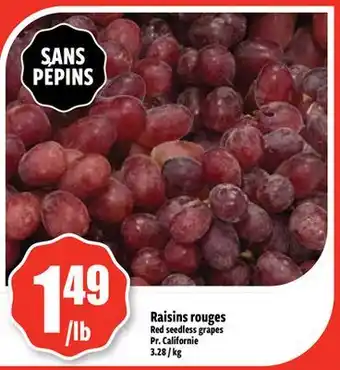 Bonanza Red seedless grapes offer