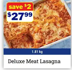 M & M Food Market Deluxe Meat Lasagna offer