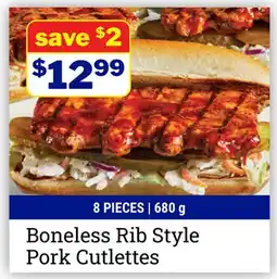 M & M Food Market Boneless Rib Style Pork Cutlettes offer