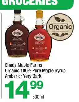 Highland Farms Shady Maple Farms Organic 100% Pure Maple Syrup Amber or Very Dark offer