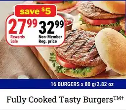 M & M Food Market Fully Cooked Tasty Burgers † offer