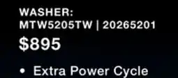 Leon's Maytag White Top Load Agitator Washer (5.4 Cu. Ft. IEC) with Extra Power Cycle - MTW5205TW offer