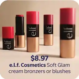 Walmart e.l.f Cosmetic Soft Glam cream blushes offer