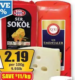 Starsky Ryki Ementaler or Mlekovita Sokol Cheese offer