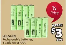 JYSK SOLSKEN Rechargeable batteries offer