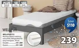 JYSK WELLPUR F31 Memory foam mattress offer
