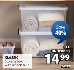 JYSK CLASSIC Storage box with wheels & lid offer