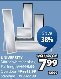 JYSK UNIVERSITY Mirror, white or black, Full length Overdoor Standing offer