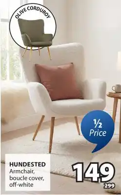 JYSK HUNDESTED Armchair, boucle cover, off-white offer
