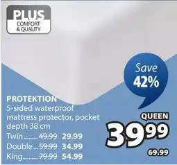 JYSK PROTEKTION 5-sided waterproof mattress protector offer