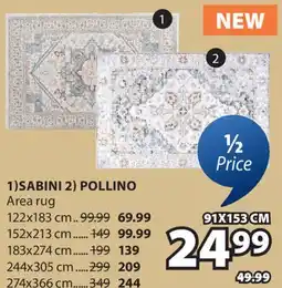 JYSK SABINI, POLLINO Area rug offer