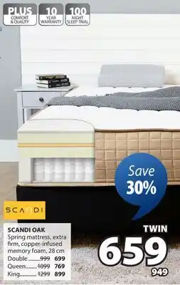 JYSK SCANDI OAK Spring mattress offer