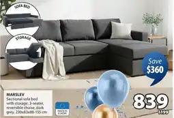 JYSK MARSLEV Sectional sofa bed with storage offer