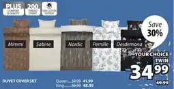 JYSK Mimmi, Sabine, Nordic, Pernille, Desdemona DUVET COVER SET offer